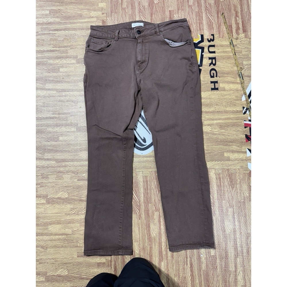 Warp + Weft Amsterdam Slim Solid Brown 5-Pocket Preppy Jeans Men's Size 30x28